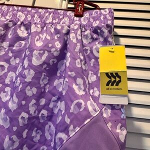 all in motion Purple and White Leopard Print Active Shorts